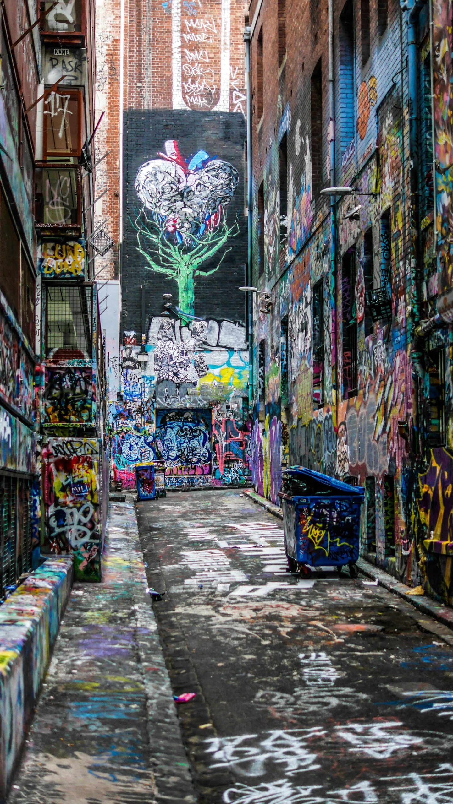 Colourful street art in a Melbourne laneway, city culture among the best places to visit in Australia with kids