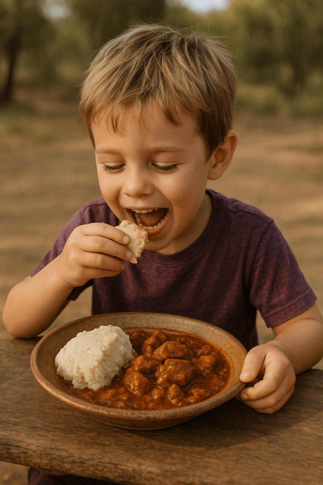 Child trying traditional Kenyan ugali — authentic kenyan food for families