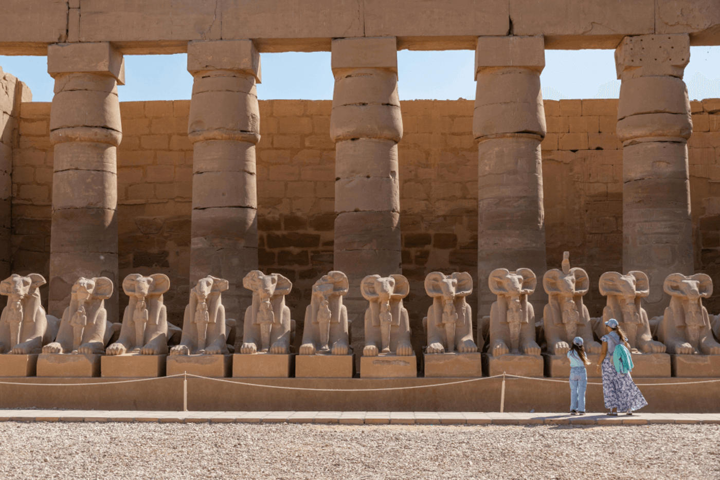 Karnak Temple with kids — massive columns, sphinx-lined avenues, and interactive guides. Best explored in the morning with a family tour
