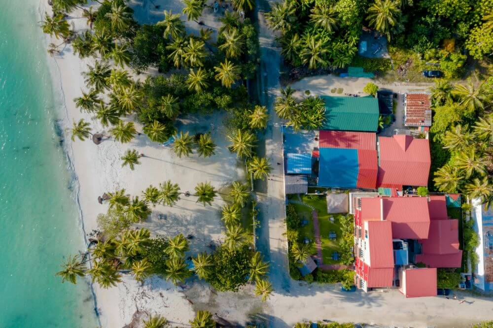 Minimum Budget for Maldives: affordable guesthouse on Maafushi island with ocean view from $30 per night