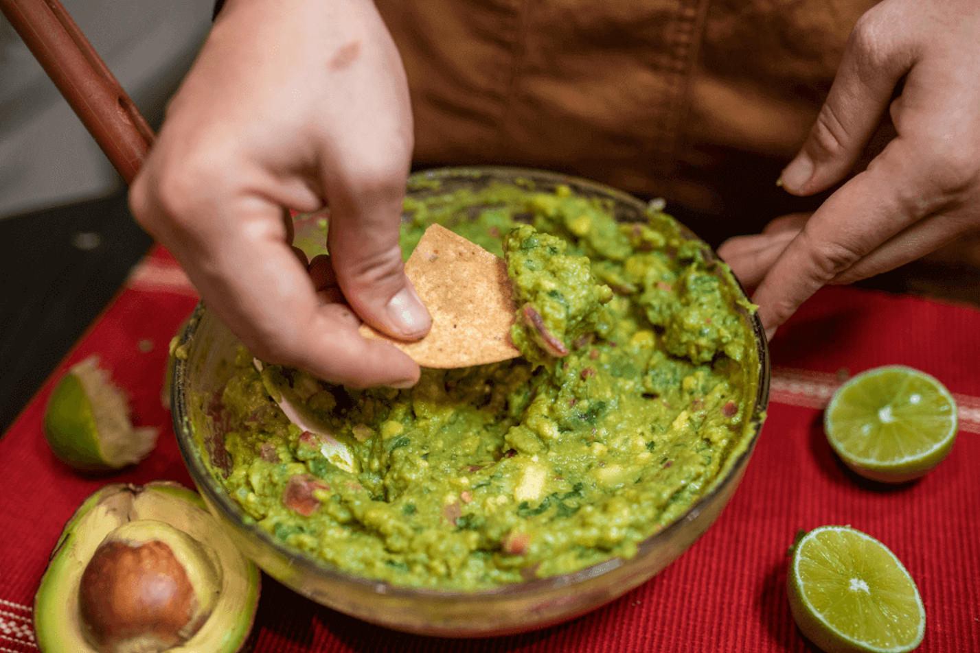 Guacamole — a traditional fat source in Mexican cuisine. Avocado, one of the pre-Hispanic fats, adds creaminess and nutrients to dishes like tacos and salsas