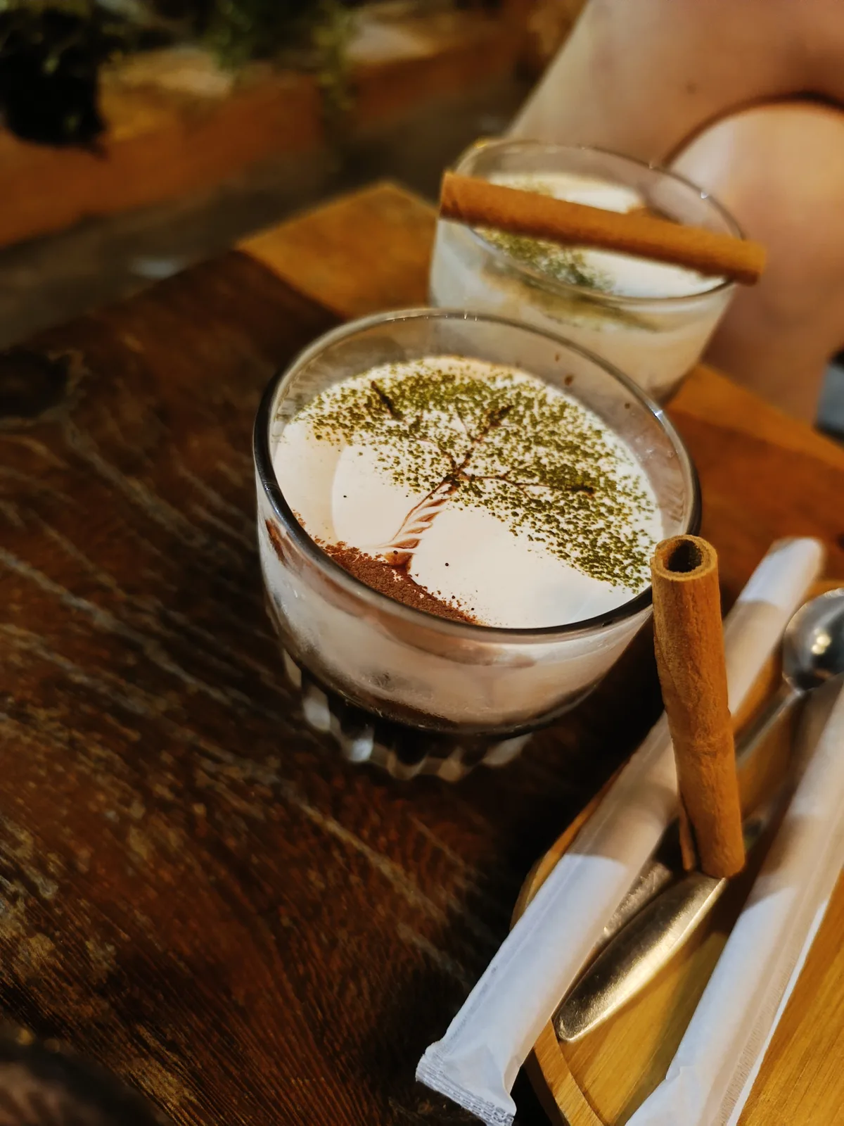 Two Vietnamese coffees served at a local café in Vietnam